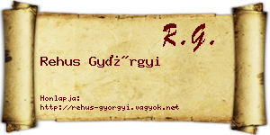 Rehus Györgyi névjegykártya